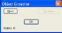 Окно Object Grouping